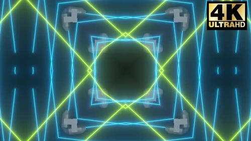 Abstract Neon Geometric Tunnel Seamless Background