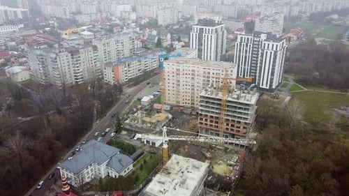 Crane Tower Working View From the Quadcopter