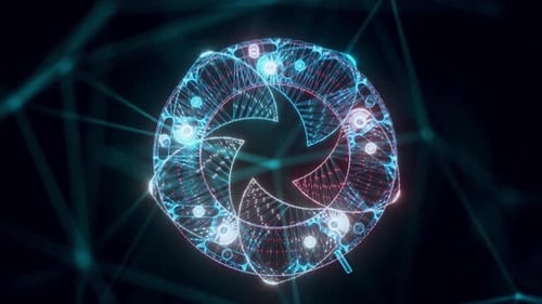 Mechanical Blade Iris Diaphragm Aperture Hologram Close Up Hd