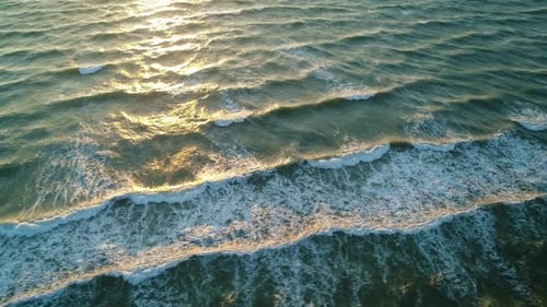 Sea Waves on the Beautiful Morning Sea