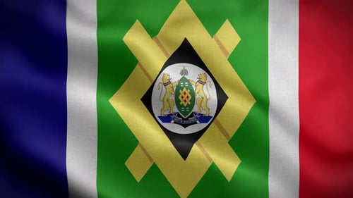 Waving Textured Flag Background with Emblem Animation