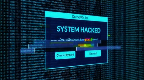 System Hacked Pop-up with Glitch Effect Animation