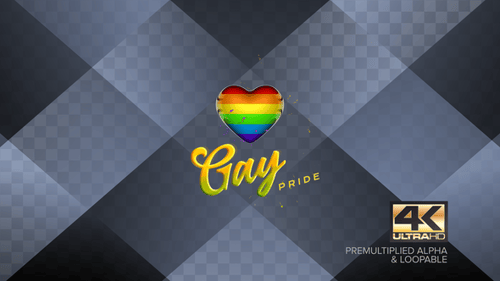 Animated Rainbow Heart Gay Pride Logo Reveal