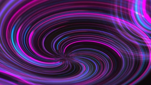 Abstract Neon Swirling Light Trails Loop Background