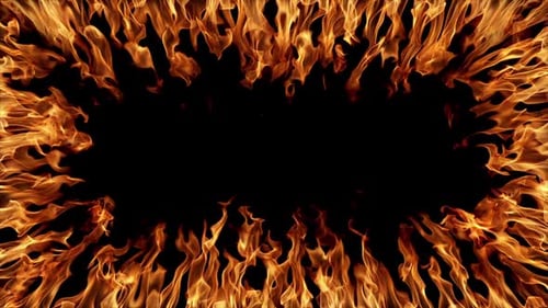 Burning Flames Form a Rectangular Frame