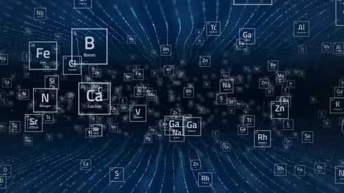 Animated Futuristic Science Background with Chemical Elements