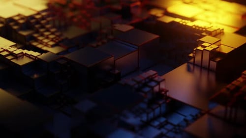 Futuristic Abstract Cubes Loop Background