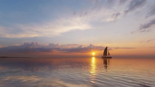 Sunset Ocean Background Loopable 4K