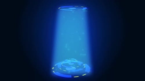 Futuristic Holographic Light Beam Projection Reveal