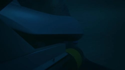 3D Airplane Night Flight Over Desert Mountains Animation