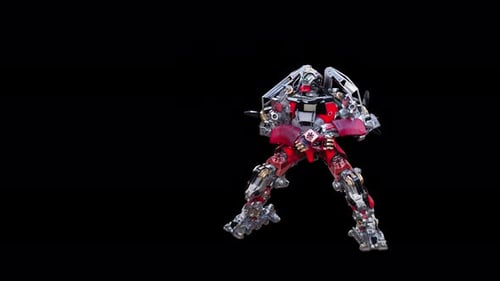 Futuristic 3D Robot Mech Character Posing Animation