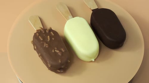Delicious Assorted Ice Cream Popsicles on Display