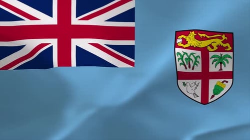 Fiji National Flag Realistic Waving Loop Animation