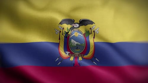 Ecuador Flag Textured Waving Front Background HD