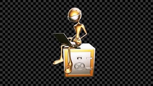 Gold Man 3D Character - Cartoon Businessman