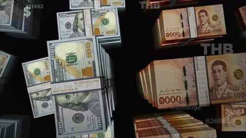 Dollar and Thailand Baht money exchange loop