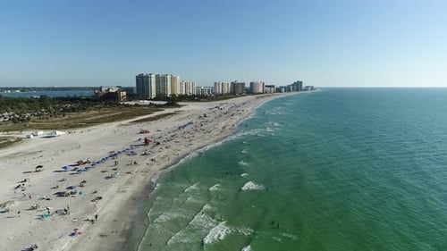 Aerial view of the beach and the ocean shore
