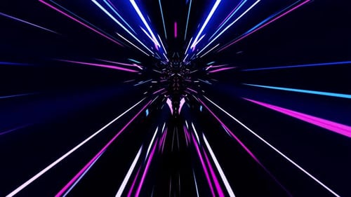 Neon Light Speed Tunnel Background Loop