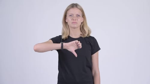 Woman Giving Thumbs Down Gesture