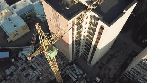 Crane for building. Crane for constructions of large building working on building