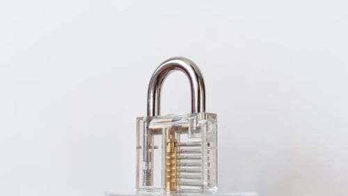 Practice Lock Rotates in Detailed Close Up