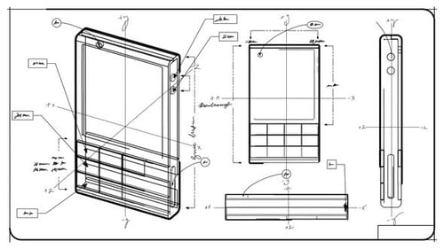 Classic Smartphone Technical Drawing