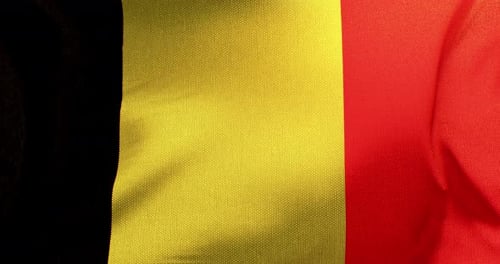 Realistic Waving Belgium Flag Animation