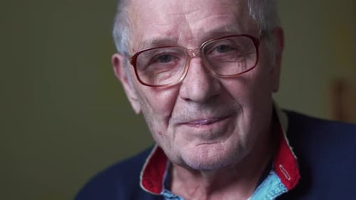 Old Grey Haired Man Headshot Portrait