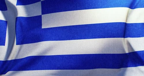 Realistic Waving Greek Flag Loop Background