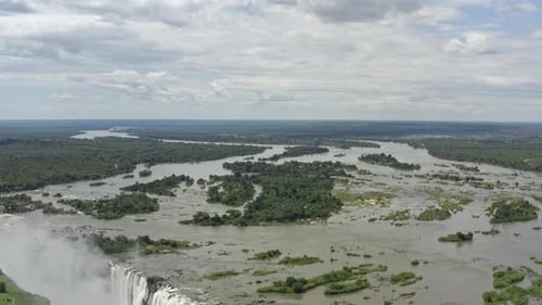 Aerial View of Victoria Zambia Waterfall