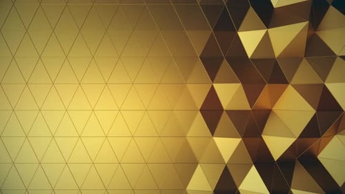Animated Golden Triangle Geometric Background Loop