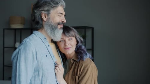 Loving Couple Embracing in Warm, Intimate Moment