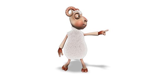 Comic 3D Ram Dance Looped on White
