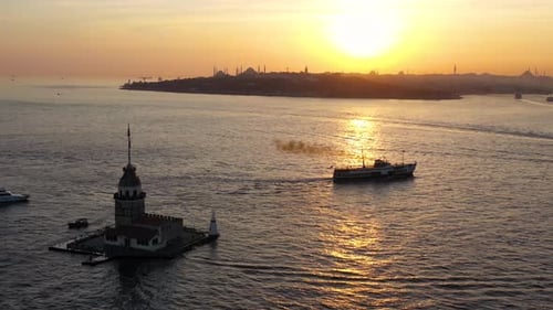 Aerial Istanbul Maiden Tower