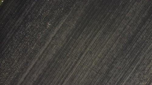 Plowed Field Shot By Drone
