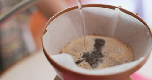 Making Fresh Coffee with a Pour Over at Home