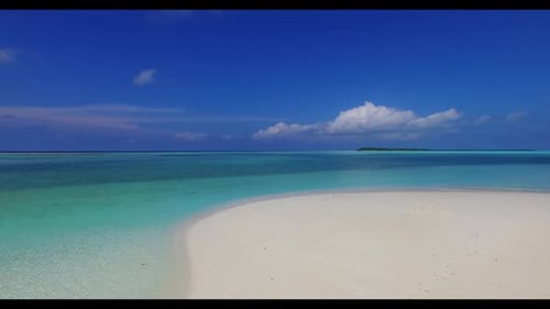 Aerial scenery of exotic coast beach vacation by blue lagoon and white sand background of a dayout n
