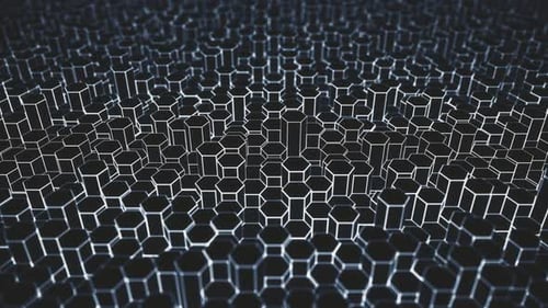 Futuristic Hexagon Grid Technology Abstract Background Animation