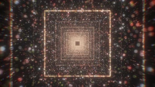 Un tunnel lumineux de carrés orange