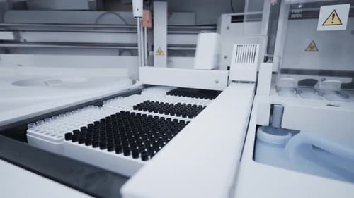 Automated Laboratory Machine Analyzing Test Tubes
