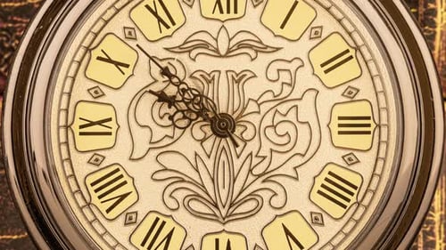 Antique Clock Dial Close-up. Vintage Pocket Watch