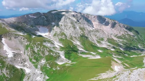 Aerial View From Oshten Peak of Stunning Majestic Nature of Caucasus To Mountain Fisht , Covered