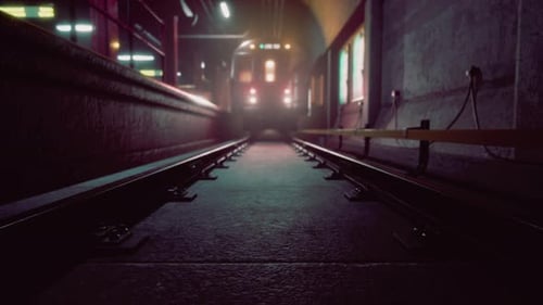 Empty Old Subway Train Station