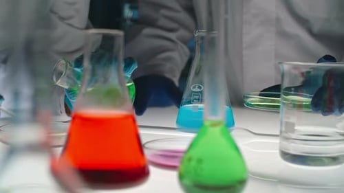 Close Up of Scientist Conducting Experiments in Lab