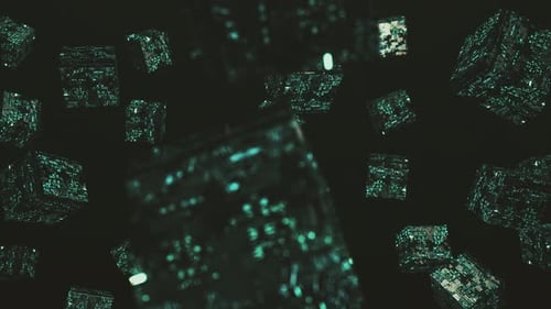 Abstrakte 3D-Animation von Würfeln