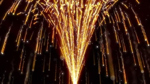 Festive Golden Particle Burst and Falling Shimmer Animation