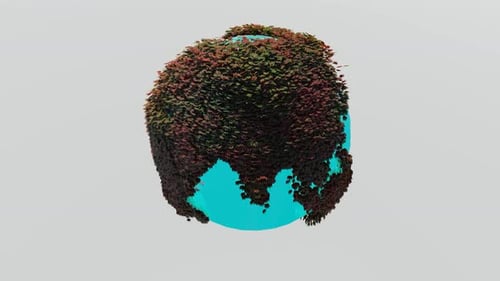 Earth rotates with green ocean