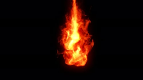 Realistic Fire Burst Animation with Alpha Channel