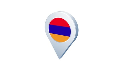 Armenia Flag 3D Map Pin Location Pointer Animation