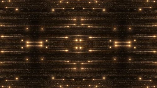 Golden Glitter Particle Lines Shimmering Abstract Loop Background